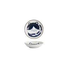 Tokyo Design Studio Schale Kawaii Cat Neko Blau/Weiß, Porzellan, Ø 10,2 × 2,5 cm