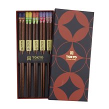 Chopstick Set,5 Black Stripe DJ at g-HoReCa