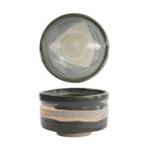Tokyo Design Studio Matcha-Schale Unmon Grau/Beige, Steinzeug, Ø 13 × 8 cm, 500 ml
