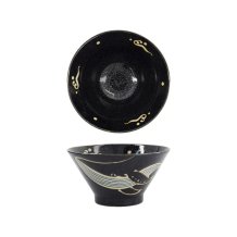 Tokyo Design Studio Rice Bowl Kawaii Black Whale, Porcelain, Ø 16 × 8.5 cm