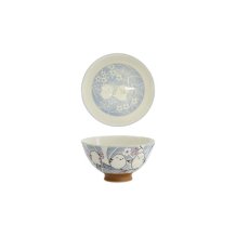 Tokyo Design Studio Reisschale Kawaii Bird Grau, Porzellan, Ø 11,5 × 6,2 cm, 300 ml