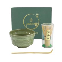 Tokyo Design Studio Matcha-Geschenkset Yomogi Green, 3-tlg., 12,5 × 7,2 cm