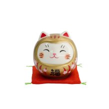 TDS, Lucky Cat, Daruma Coin Bank, Gold, 9.5 cm - Item No. 34130