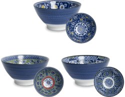 EDO Japan, Schalen Set, Blumenmotiv, mix Ø 18 cm | H9 cm