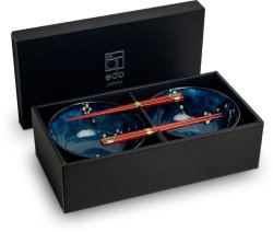 Edo Japan, Schalen Set Hanablue, Blau, Ø 17x9 cm