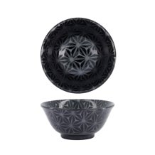 TDS, Tayo Bowl, Kuromonyo Asanoha, Black, Ø 15x7cm 550ml, Item No. 617973