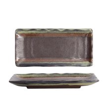 Tokyo Design Studio Sushi Plate Mino Craft Black, Stoneware, 19.3 × 9.4 cm