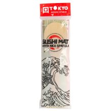 TDS, Sushi Mat with rice spatula Shimoji, Kitchenware, 24 cm x 24 cm, Item No. 8318